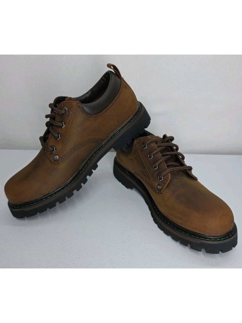 Skechers Tom Cats Shoes Men’s 6618 Size 7.5 Brown Leather Utility Work EUC